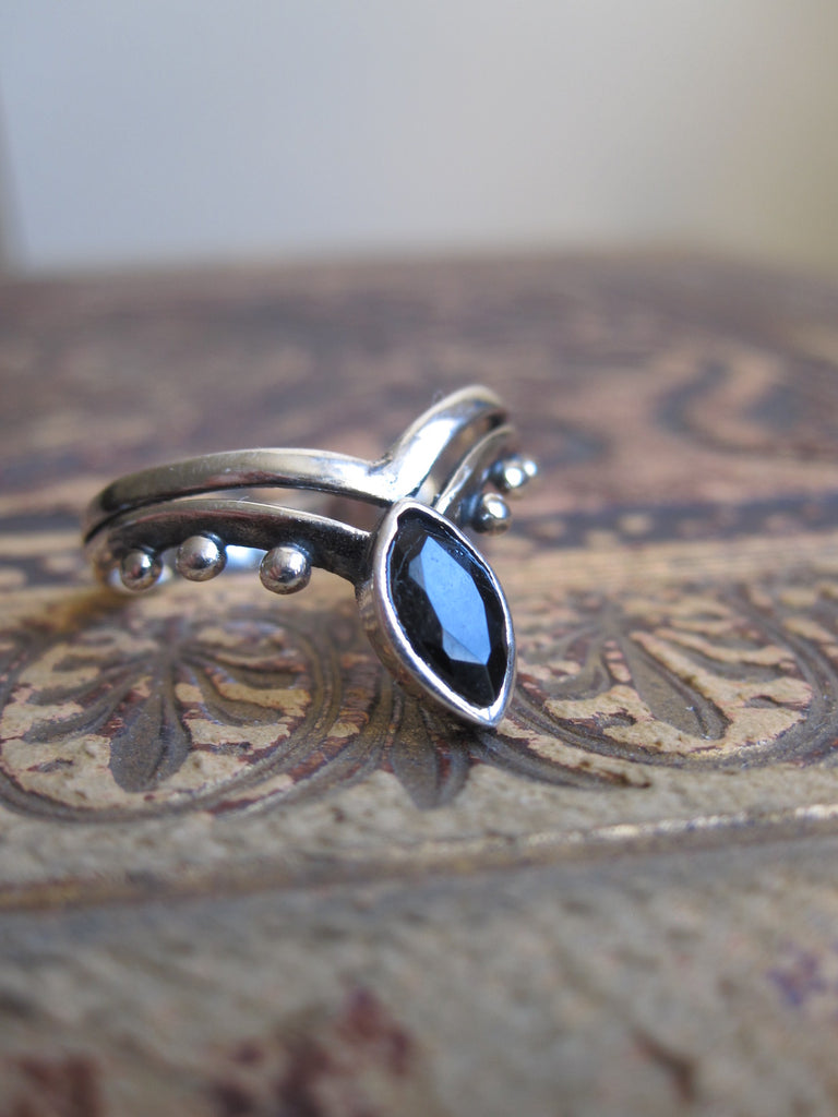 925 Silver Ring - black onyx mandala