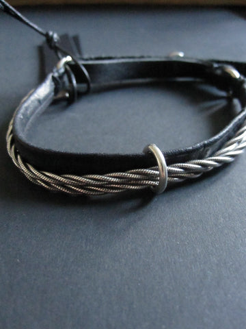 Goti leather bracelet with silver BR192