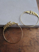 Leafy branch hoop - gold plated