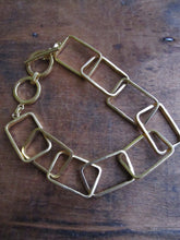 Gold plated rectangle link bracelet