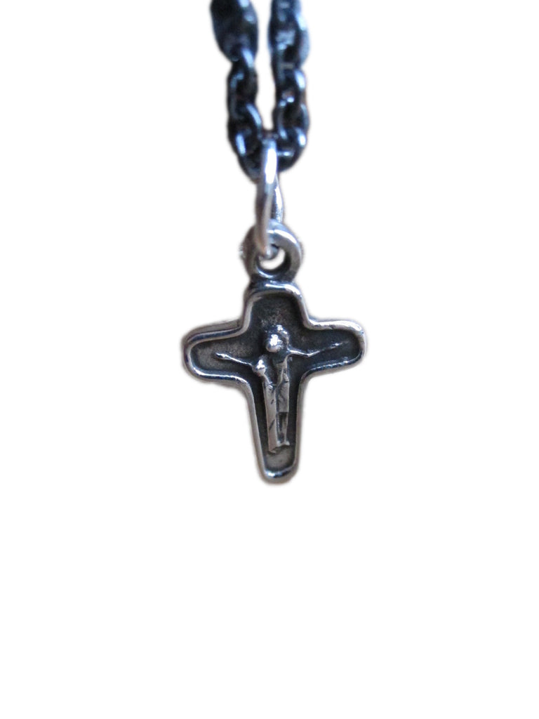 WDTS Oxidised 'Jesus on the cross' small pendant