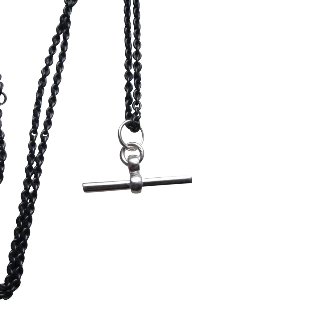 T-bar chain necklace - oxid / silver