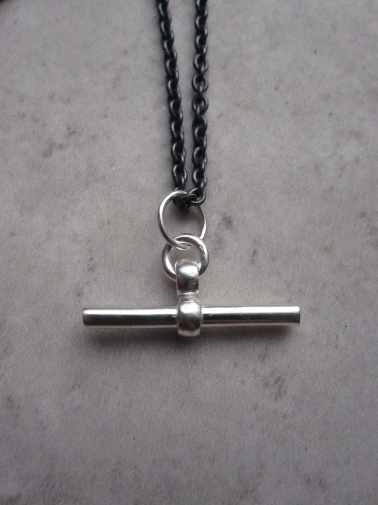T-bar chain necklace - oxid / silver