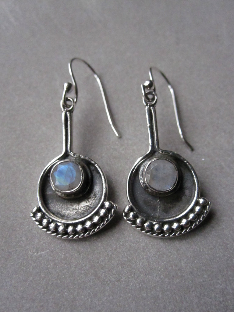 925 Silver Egon Earrings - Silver, Moonstone