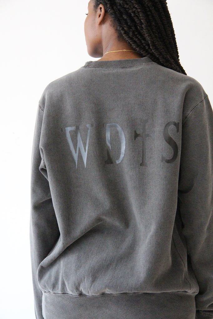 WDTS Heavyweight  L/S UNISEX Sweatshirt distressed charcoal