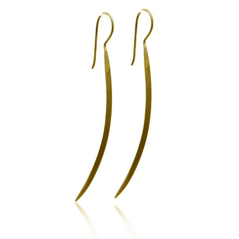 CollardManson 925 Silver Long Curved Earrings-Gold