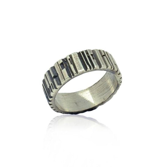 925 Silver Bark textured finish ring