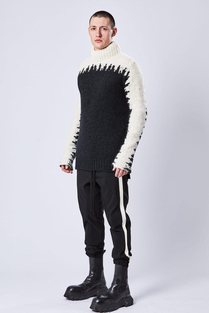 Thom/krom AW23 M K 113 black high collar sweater
