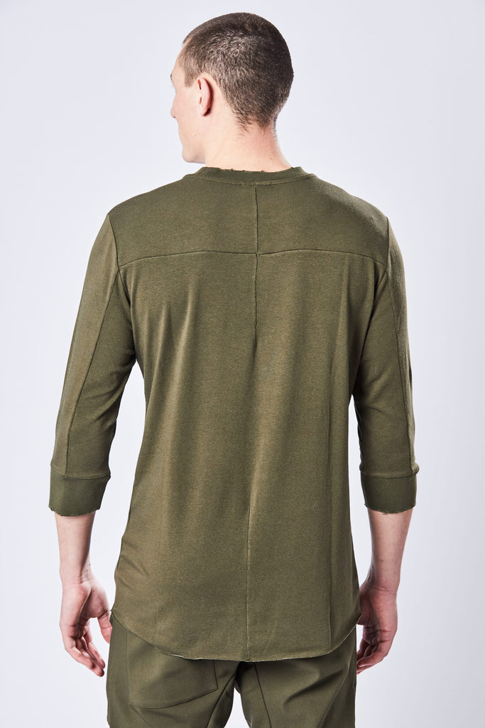 Thom/krom M TS 752 3/4 sleeves shirt green