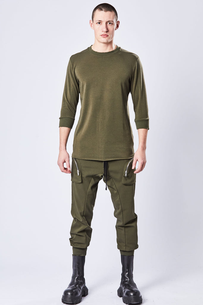 Thom/krom M TS 752 3/4 sleeves shirt green