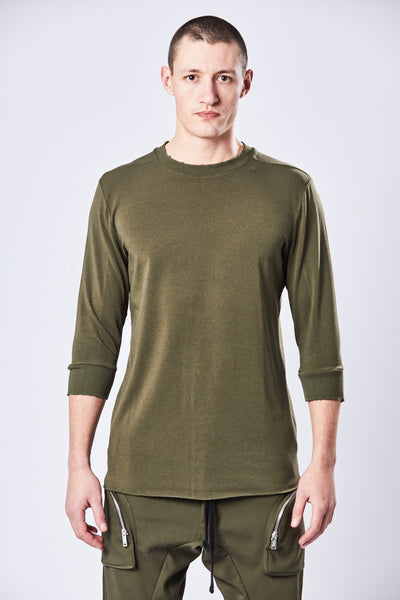 Thom/krom M TS 752 3/4 sleeves shirt green