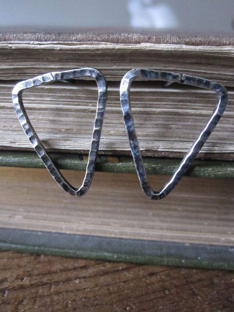 925 Silver Triangle Earrings