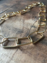 Rectangle link necklace - gold