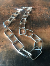 Rectangle link necklace - silver