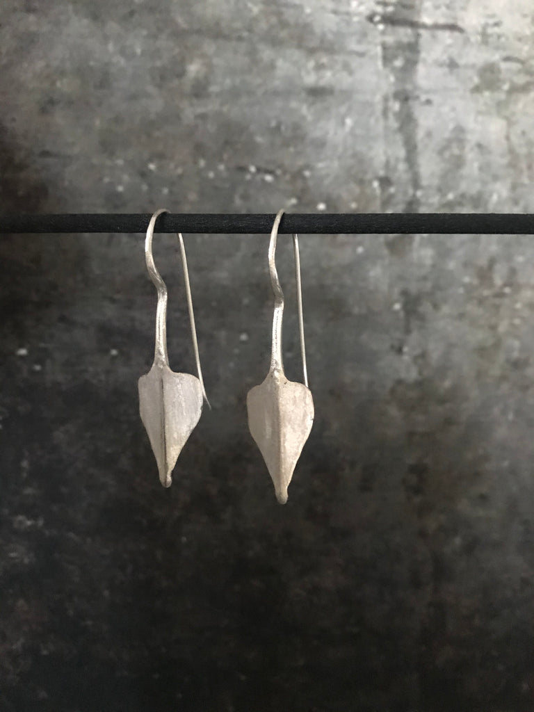 Tribal earrings - brushed silver