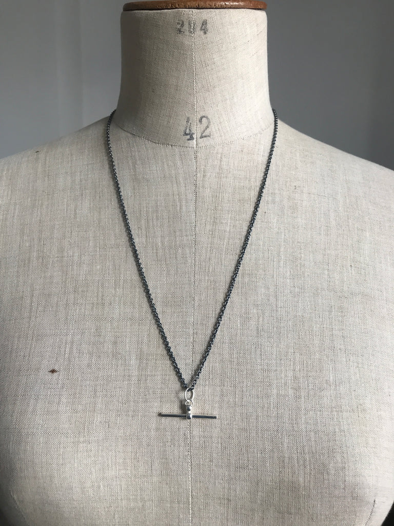 T-bar chain necklace - oxid / silver
