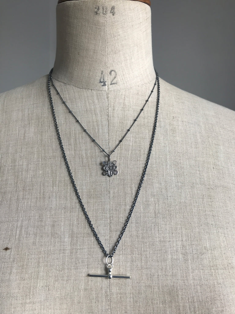 T-bar chain necklace - oxid / silver