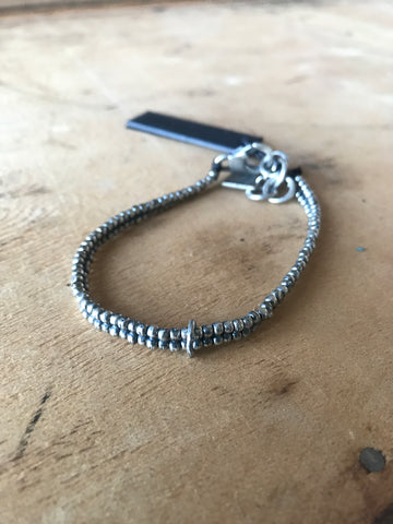 Goti leather bracelet with 925 Silver BR1121