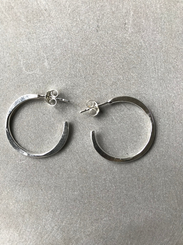 925 Silver Irregular Small Hoops