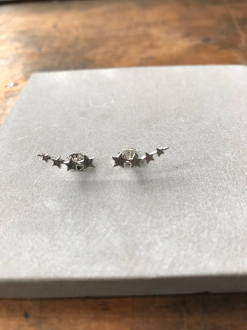 925 Silver Multi Star Stud Earrings