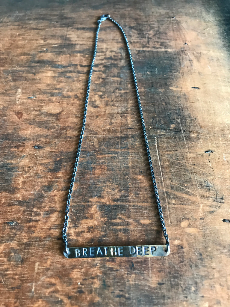 WDTS  Necklace - BREATHE DEEP - Mixed Finish