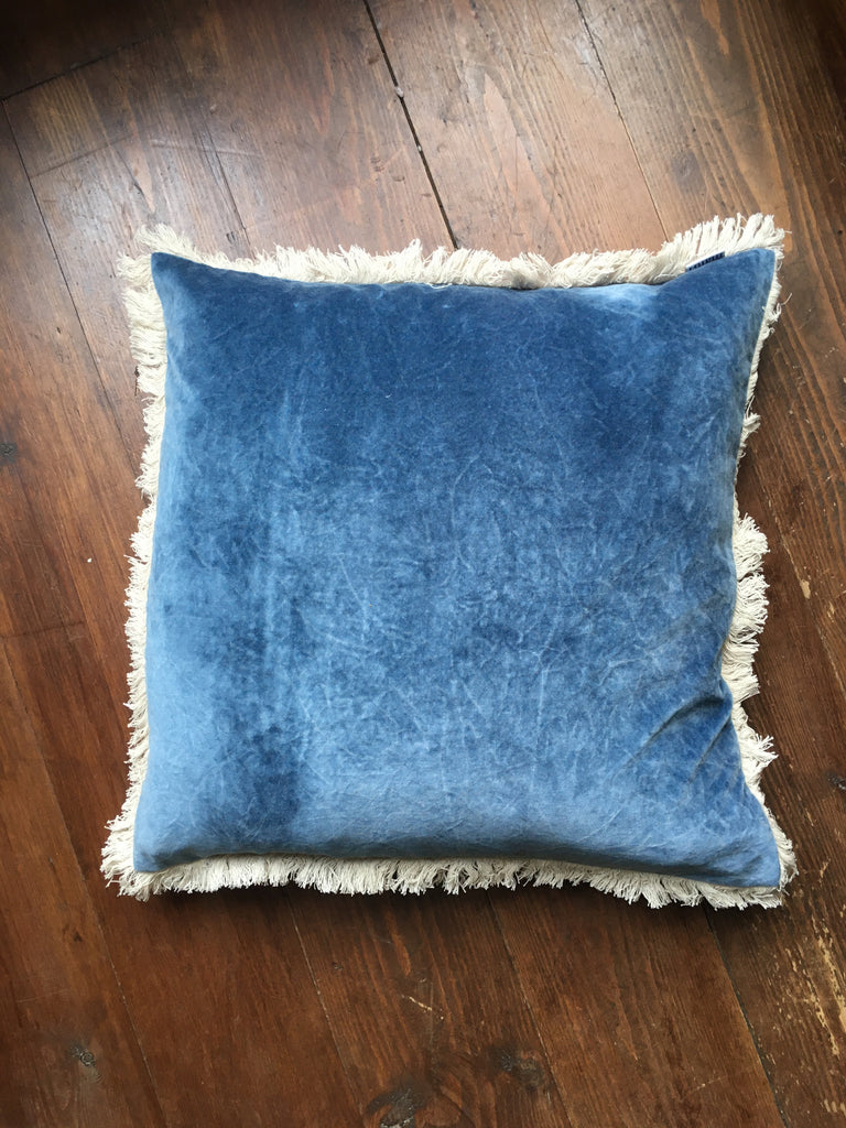 Stonewashed Velvet Cushion cover- blue 50x50