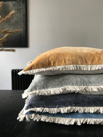 Stonewashed Velvet Cushion cover- Mustard 60x60
