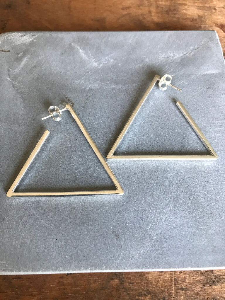 925 Silver Triangular Earrings