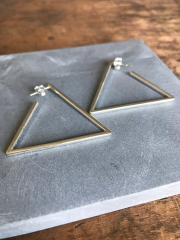 925 Silver Triangular Earrings