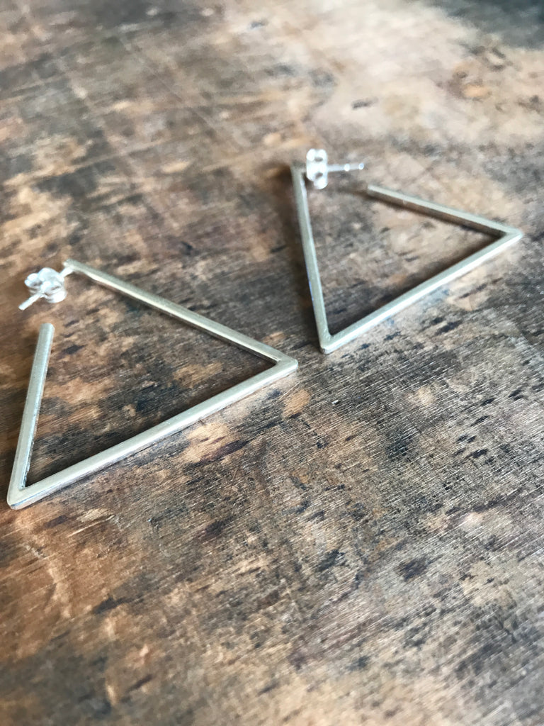 925 Silver Triangular Earrings