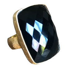 WDTS Gold plated silver - Onyx ring