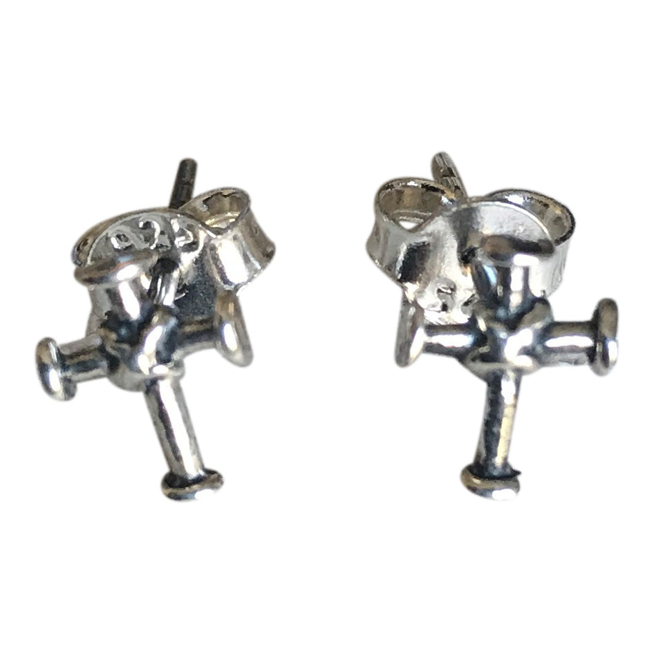 Bound cross Studs- Silver