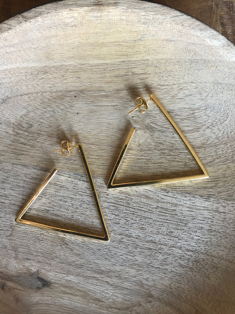 Triangular Earrings- GOLD plated silver