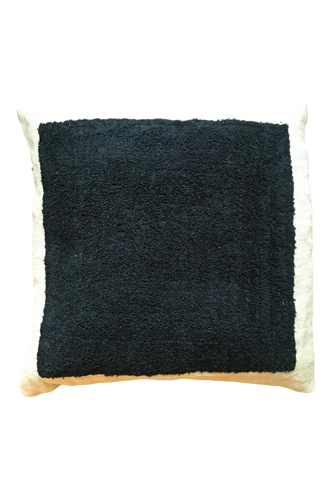 Black square embroidered cushion cover