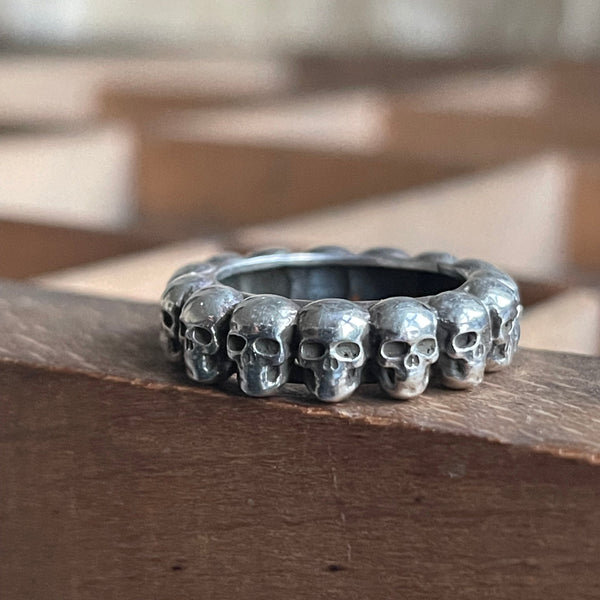 Skull band, 925 Silver ring
