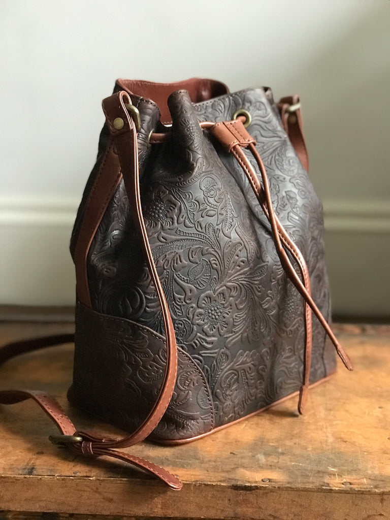 Bucket Bag- Brown Floral