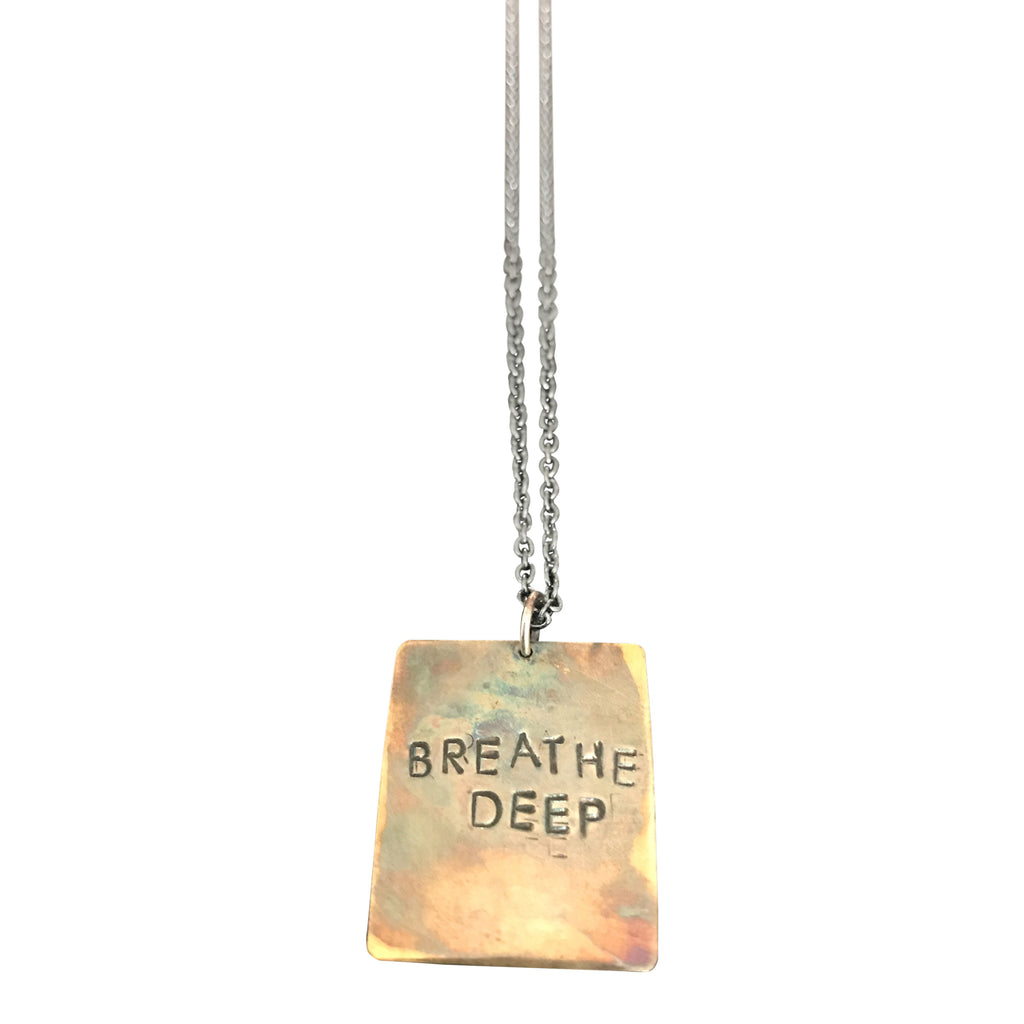 WDTS Oxidised Silver Necklace - BREATHE DEEP