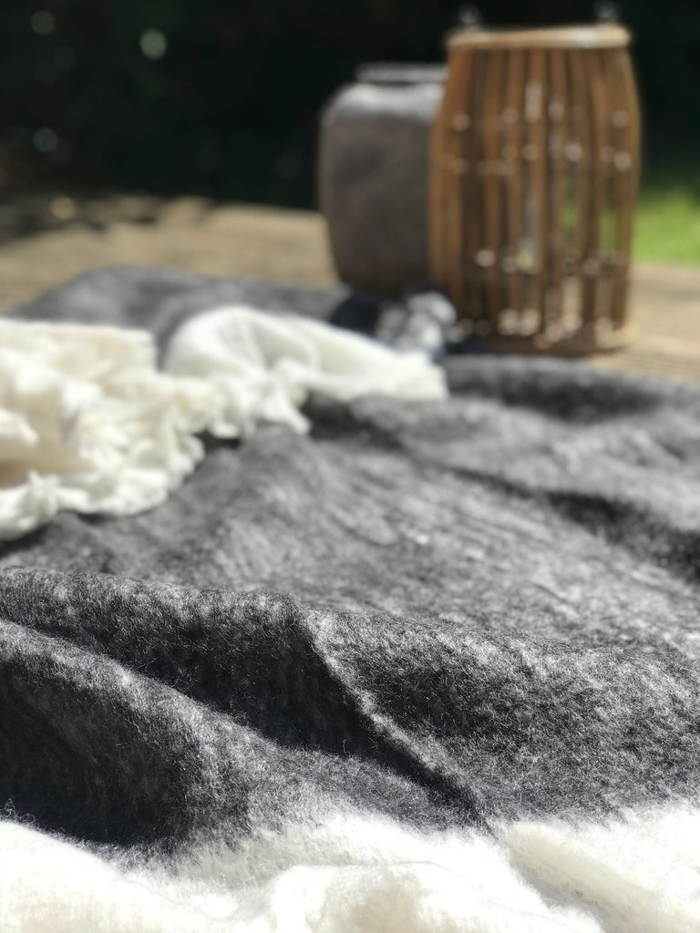 Maitri Throw -mottled charcol