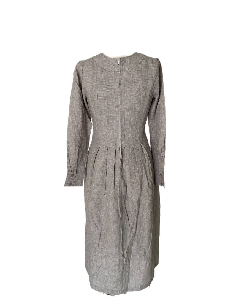 WDTS  - Tilly dress -Grey Linen with a grey thread