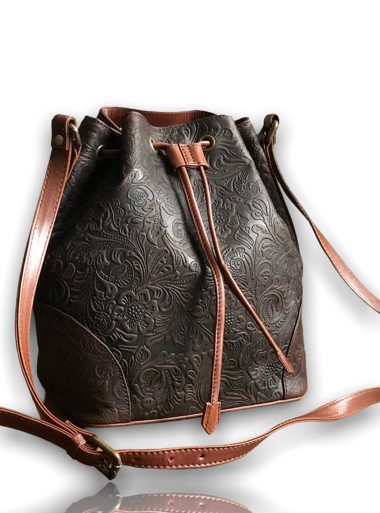 Bucket Bag- Brown Floral