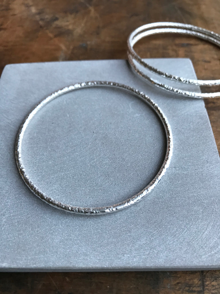 925 silver textured bangle