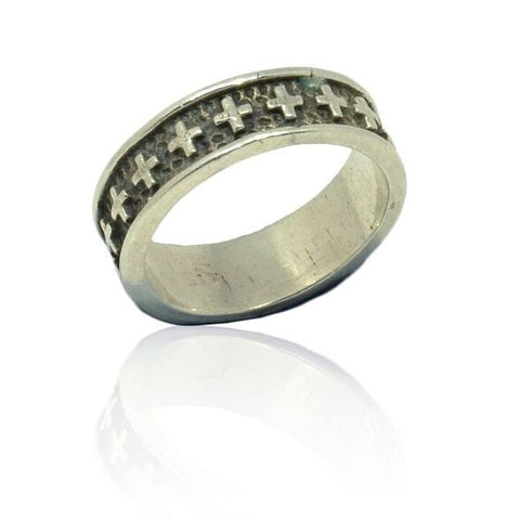 925 Silver Cross Band Ring
