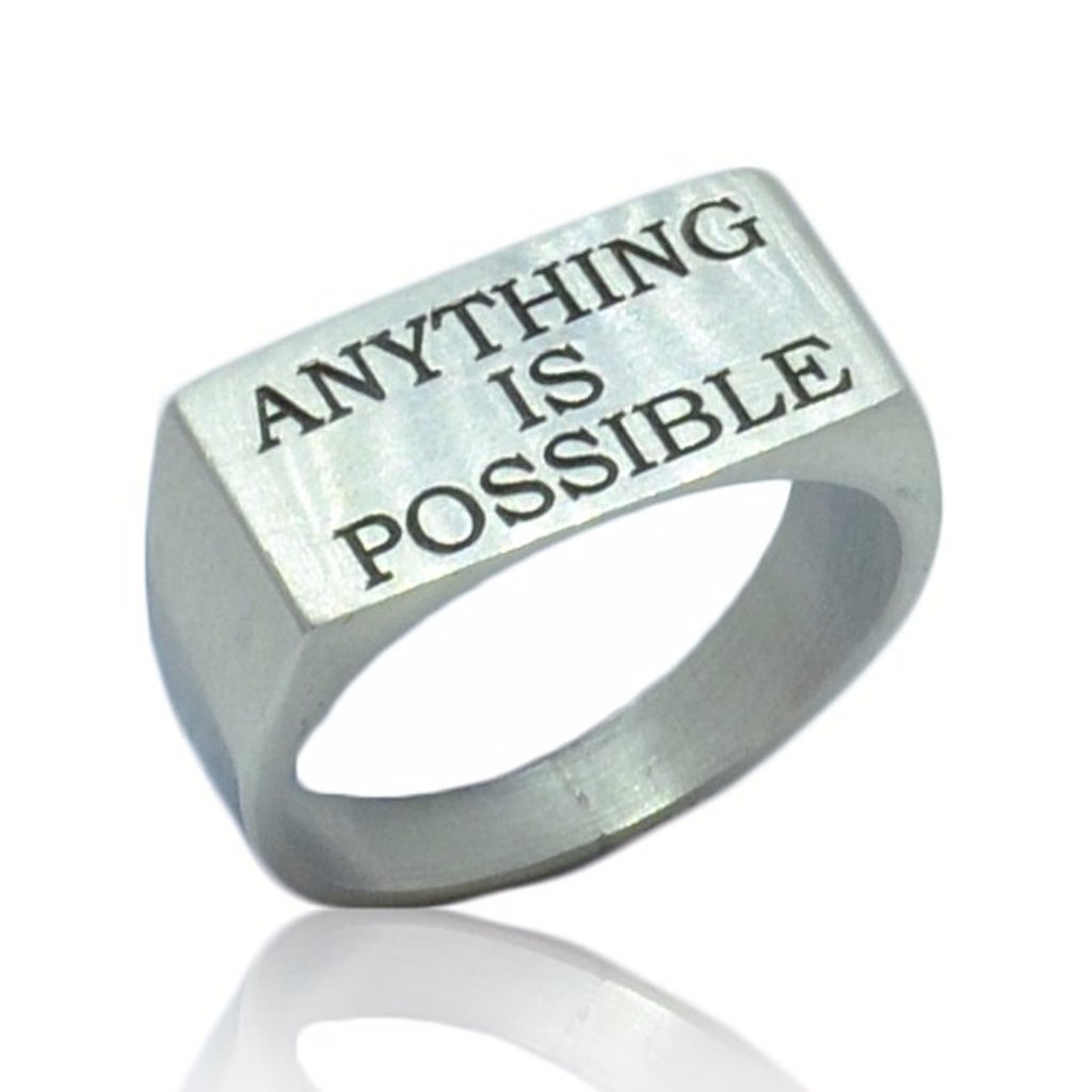 WDTS 925 Silver Flat Front Ring- ANYTHING IS POSSIBLE