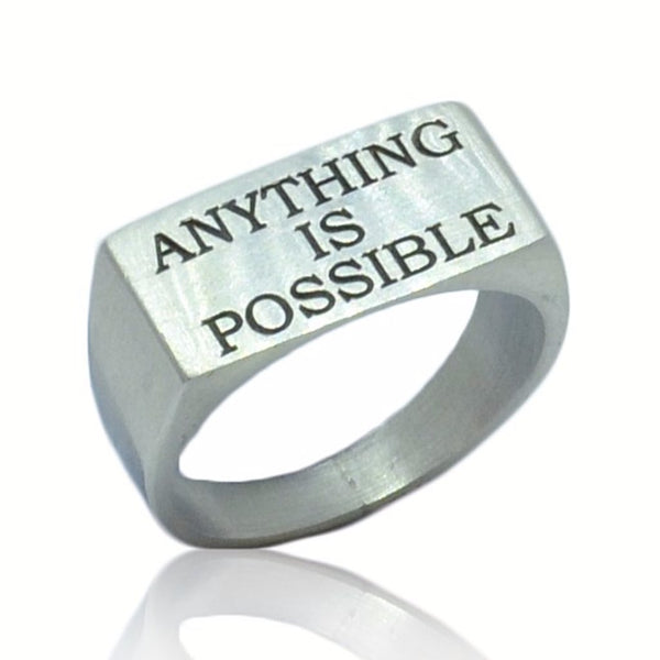 WDTS 925 Silver Flat Front Ring- ANYTHING IS POSSIBLE