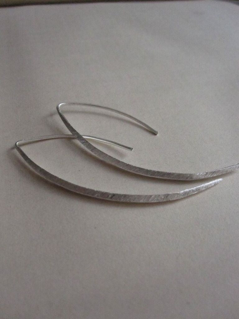 Collard Manson 925 Silver Curved Drop Earrings