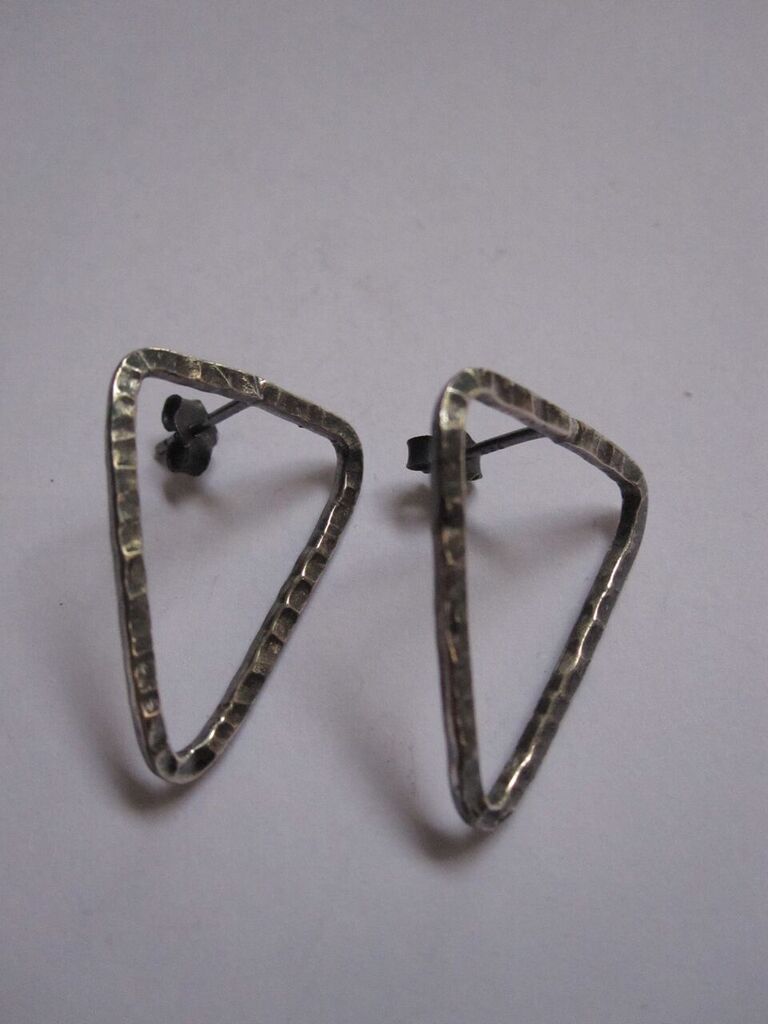 925 Silver Triangle Earrings