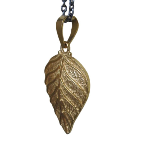 Gold plated Silver Leaf Necklace