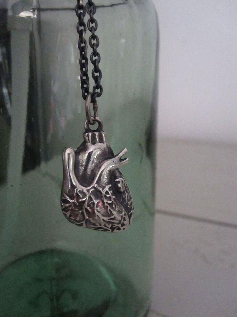 WDTS 925 Silver Anatomical Heart Necklace