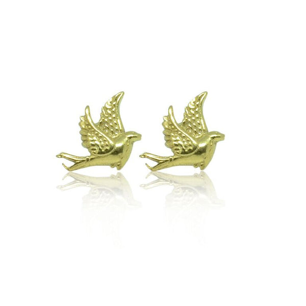 CollardManson 925 Silver Little Bird Studs-gold