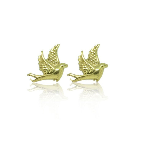 CollardManson 925 Silver Little Bird Studs-gold